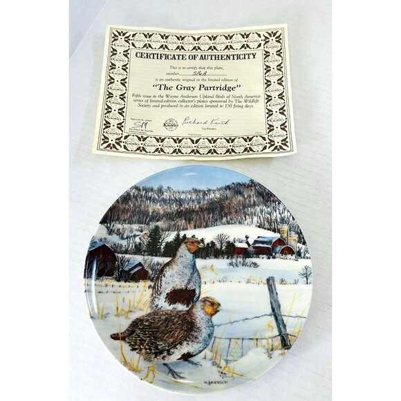 1987 The Gray Partridge Collectors Plate Knowles Wayne Anderson #516A 8 1/2” COA - Picture 8 of 16